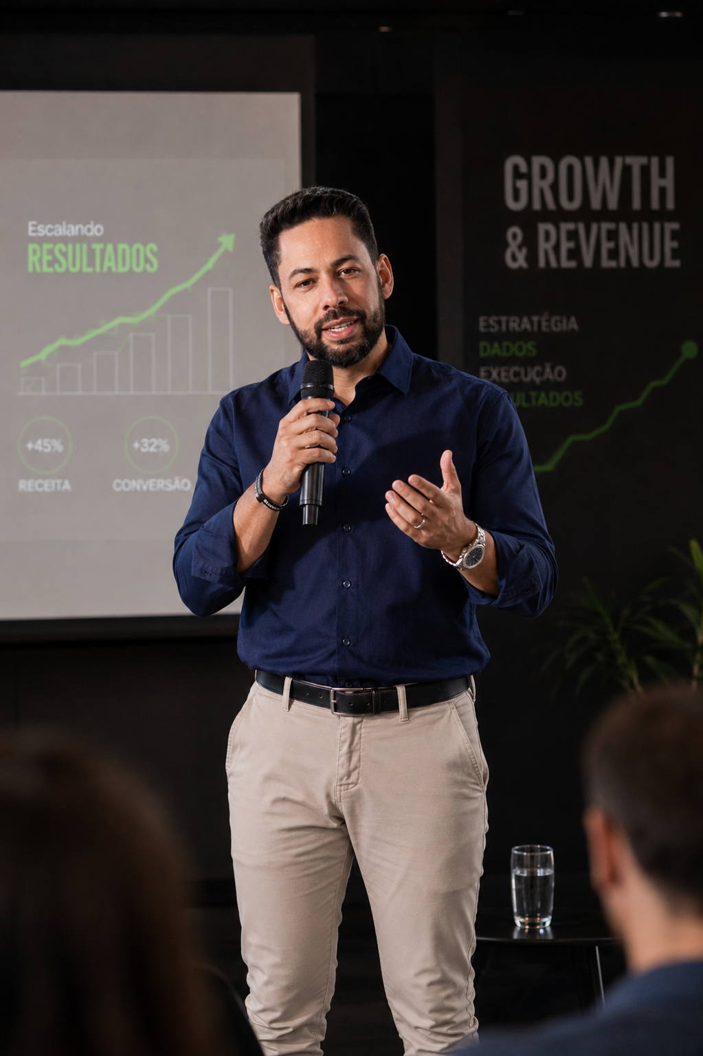 Thiago Fonseca apresentando resultados de growth